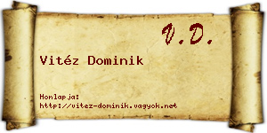 Vitéz Dominik névjegykártya